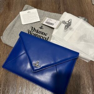 Vivienne Westwood Royal Blue Leather Clutch